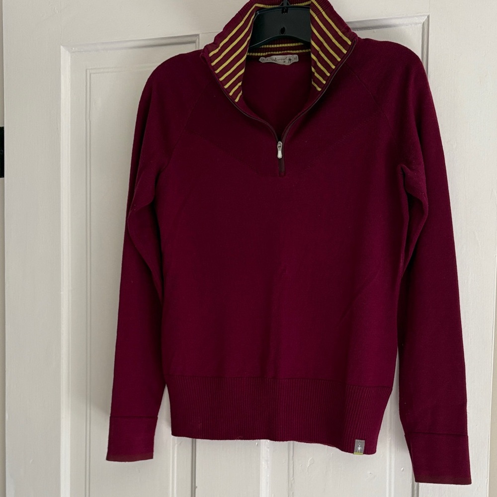 Smartwool Maroon Half-Zip Sweater